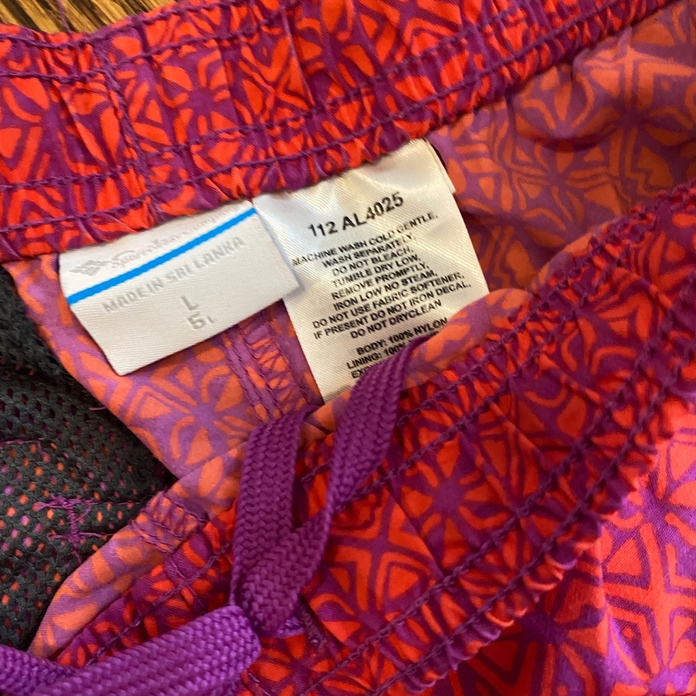 Columbia orange/pink/purple women’s shorts